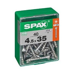 Lot De 40 Vis Acier Tête Autofraisée Plate Spax, Diam.4.5 Mm X L.35 Mm
