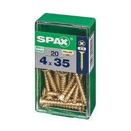 Lot De 20 Vis Acier Tête Fraisée Pozidriv Spax, Diam.4 Mm X L.35 Mm