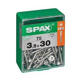 Lot De 75 Vis Acier Tête Autofraisée Plate Spax, Diam.3.5 Mm X L.30 Mm