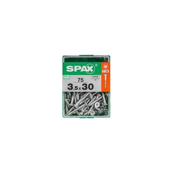 Lot De 75 Vis Acier Tête Autofraisée Plate Spax, Diam.3.5 Mm X L.30 Mm