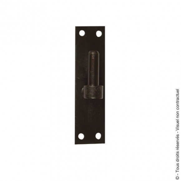 Gond sur platine bout carré Hauteur 180mm noir