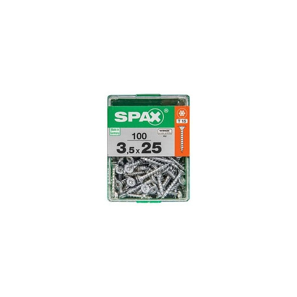 Lot De 100 Vis Acier Tête Autofraisée Plate Spax, Diam.3.5 Mm X L.25 Mm