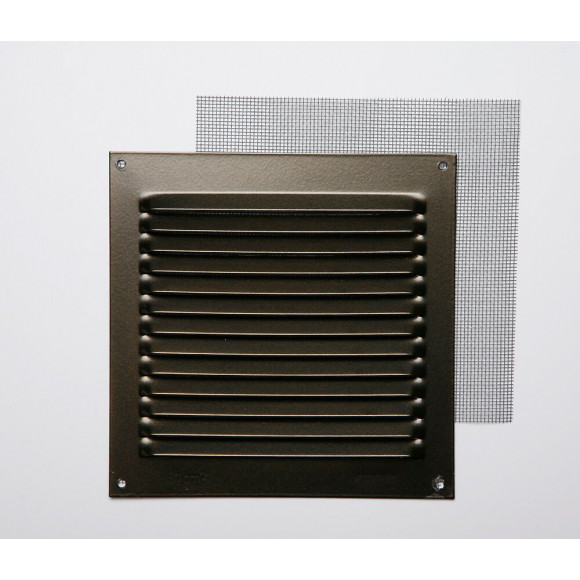 Grille d'aération aluminium bronze à visser 15x15cm