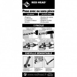 Lot De 4 Chevilles Et Vis À Expansion Klix Red Head, Diam.6 X L.59 Mm