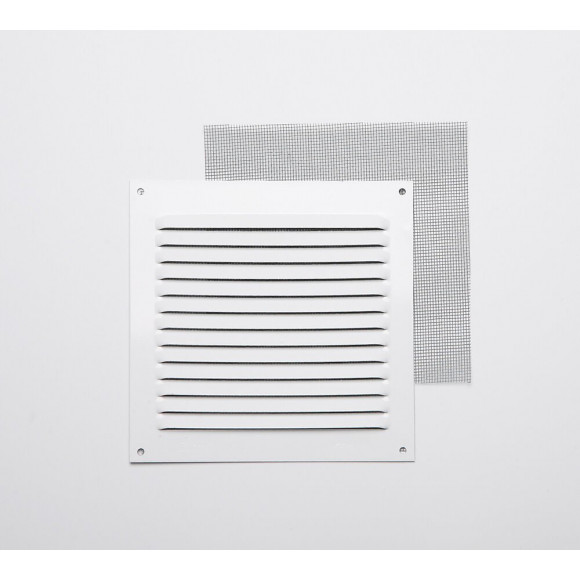 Grille d'aération aluminium blanc à visser 15x15cm