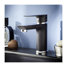 Lover mitigeur lavabo noir chromé