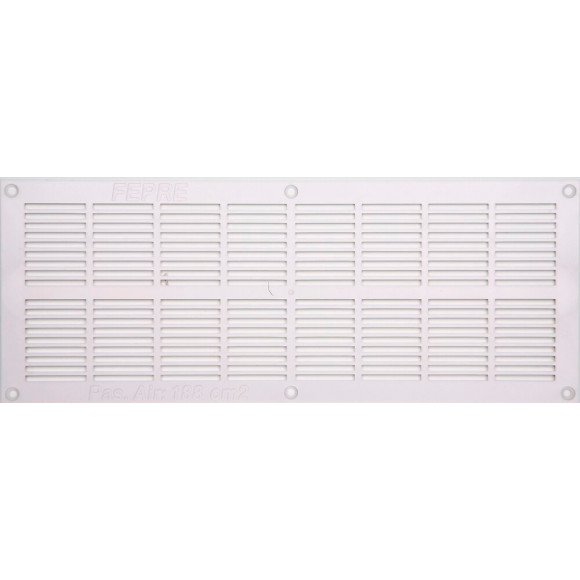 Grille d'aération ABS blanc à visser 13cm x33,7