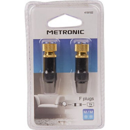 Fiche TV -lot de 2- dorée blindée SAT F mâle à joint torique