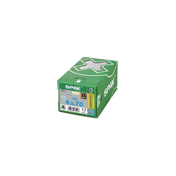 100 Vis Avec Filetage De Fixation 4,5x70 Spax Façade Inox A2 - Bois Résineux