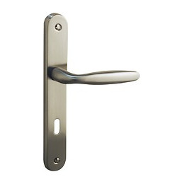 Ensemble de poignées de porte sur plaque bristol alu nickel mat