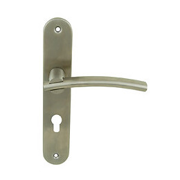 Poignée sur plaqué cylindre Bagneux nickel mat entraxe 195mm