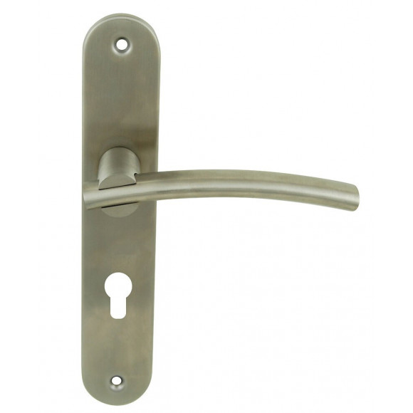 Poignée sur plaqué cylindre Bagneux nickel mat entraxe 195mm