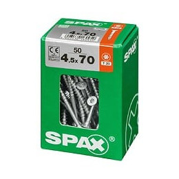 Lot De 50 Vis Acier Tête Fraisée Torx Spax, Diam.4.5 Mm X L.70 Mm