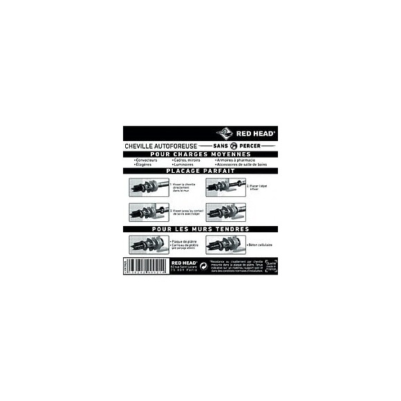 Lot De 25 Chevilles Et Vis À Visser Vix Red Head, Diam.12 X L.30 Mm