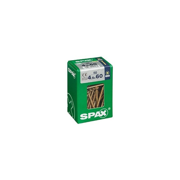 Lot De 50 Vis Acier Tête Fraisée Pozidriv Spax, Diam.4.5 Mm X L.60 Mm