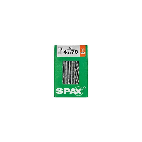 Lot De 50 Vis Acier Tête Fraisée Torx Spax, Diam.4.5 Mm X L.70 Mm
