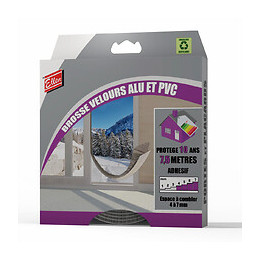 Brosse velour aluminium & PVC 7.5M