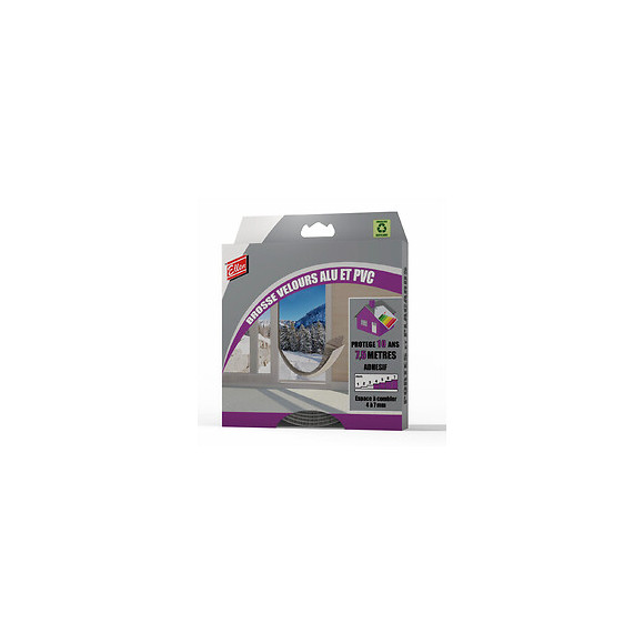 Brosse velour aluminium & PVC 7.5M