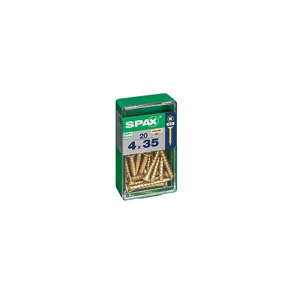 Lot De 20 Vis Acier Tête Fraisée Pozidriv Spax, Diam.4 Mm X L.35 Mm