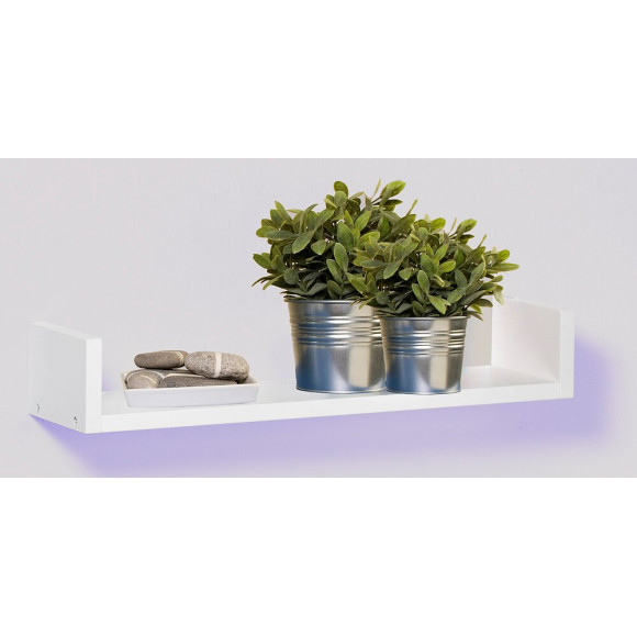 Etagère modèle ''U'' laqué blanc 60x10x15cm