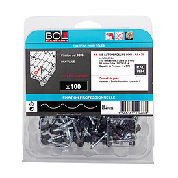 100 vis pour bacs aciers support bois - gris graphite