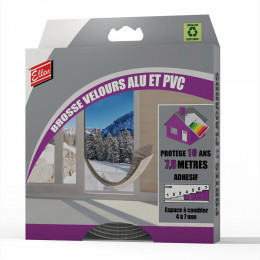 Brosse velour aluminium & PVC 7.5M