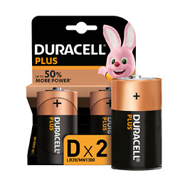 2 Piles Alcalines PLUS type D