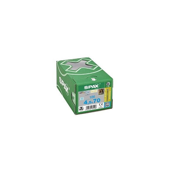 100 Vis Avec Filetage De Fixation 4,5x70 Spax Façade Inox A2 - Bois Résineux