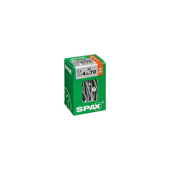 Lot De 50 Vis Acier Tête Fraisée Torx Spax, Diam.4.5 Mm X L.70 Mm