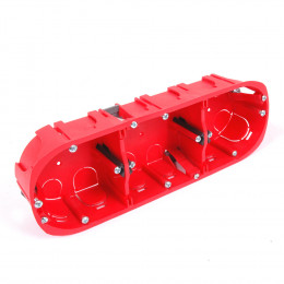 Boite d'encastrement 3 postes cloison sèche diamètre 67mm