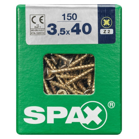 Lot De 150 Vis Acier Tête Fraisée Pozidriv Spax, Diam.3.5 Mm X L.40 Mm
