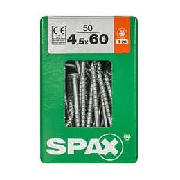 Lot De 50 Vis Acier Tête Fraisée Torx Spax, Diam.4.5 Mm X L.60 Mm