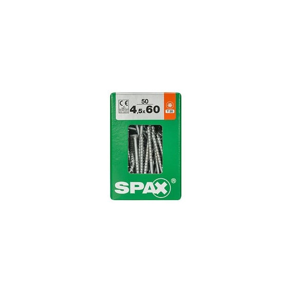 Lot De 50 Vis Acier Tête Fraisée Torx Spax, Diam.4.5 Mm X L.60 Mm
