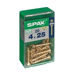 Lot De 20 Vis Acier Tête Fraisée Pozidriv Spax, Diam.4 Mm X L.25 Mm