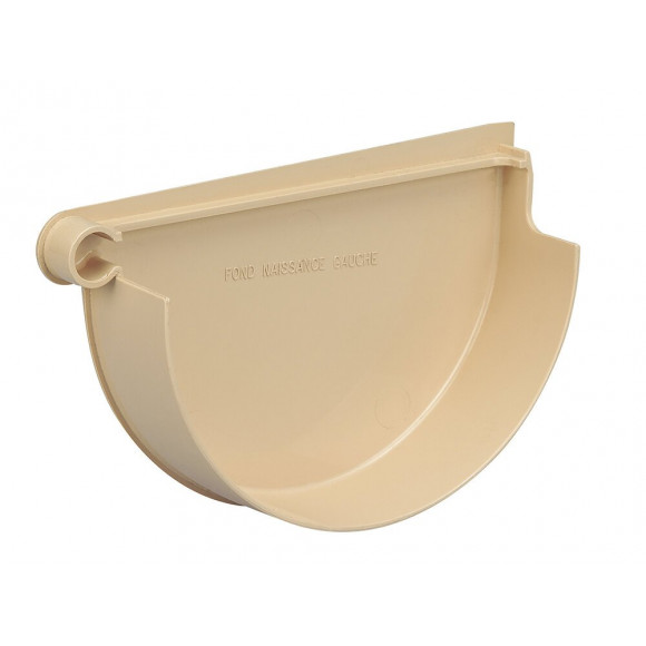 Fond de naissance Gauche gouttière PVC demi-ronde 25 couleur sable