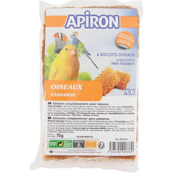 Biscuits au miel pour oiseaux par 6 APIRON