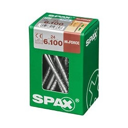 Lot De 24 Vis Acier Tête Fraisée Bombée Torx Spax, Diam.6 Mm X L.100 Mm
