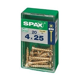 Lot De 20 Vis Acier Tête Fraisée Pozidriv Spax, Diam.4 Mm X L.25 Mm