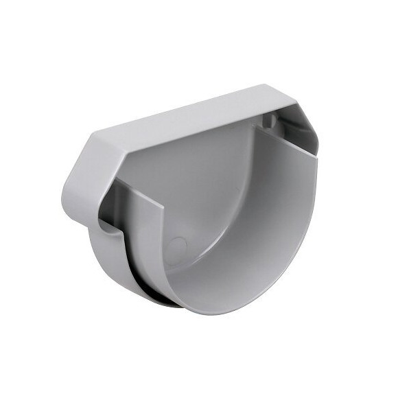 Fond symétrique universel gouttière PVC demi-ronde 16 gris clair