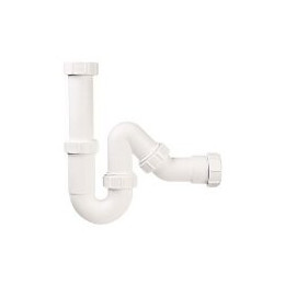 Siphon machine à laver sortie simple horizontale mâle couleur blanche