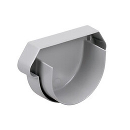 Fond symétrique universel gouttière PVC demi-ronde 16 gris clair