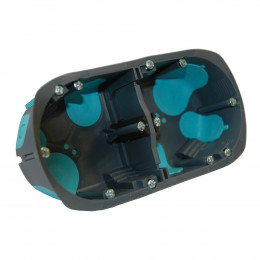 Boîte d'encastrement 2 postes multi-matériaux stop air P.40mm