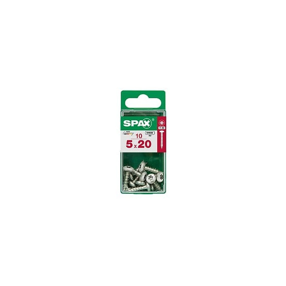 Lot De 10 Vis Acier Tête Ronde Torx Spax, Diam.5 Mm X L.20 Mm