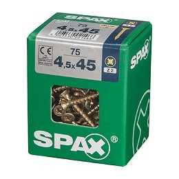 Lot De 75 Vis Acier Tête Fraisée Pozidriv Spax, Diam.4.5 Mm X L.45 Mm