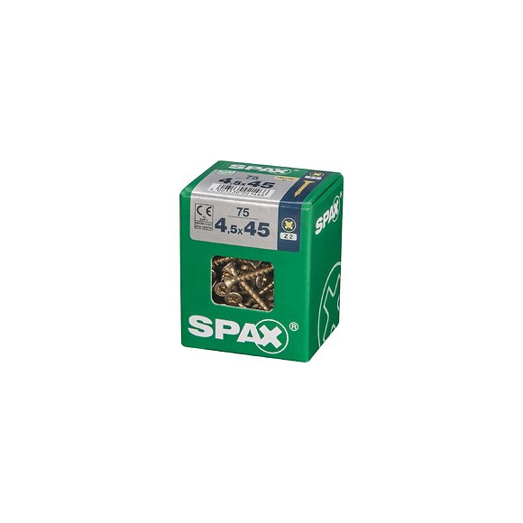 Lot De 75 Vis Acier Tête Fraisée Pozidriv Spax, Diam.4.5 Mm X L.45 Mm