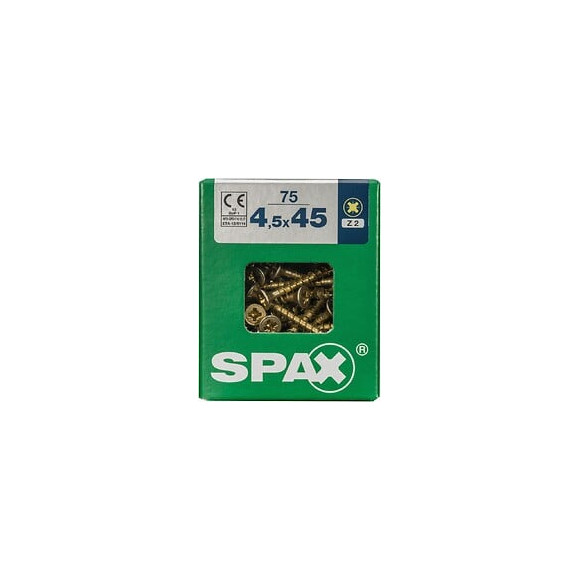 Lot De 75 Vis Acier Tête Fraisée Pozidriv Spax, Diam.4.5 Mm X L.45 Mm