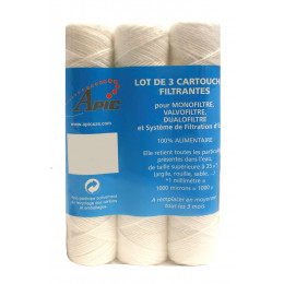 Lot de 3 cartouches bobinées 25microns