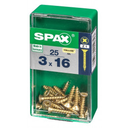 Lot De 25 Vis Acier Tête Fraisée Pozidriv Spax, Diam.3 Mm X L.16 Mm