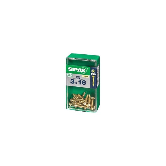 Lot De 25 Vis Acier Tête Fraisée Pozidriv Spax, Diam.3 Mm X L.16 Mm