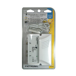 Amplificateur int. 30dB réglable FM-UHF 2x9.52mm filtre 4G